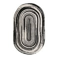 thumbnail image 3 of Unique Loom Braided Chindi Collection Area Rug - Oreo (5' 1" x 8' Oval Black and White/Ivory), 3 of 7