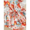 thumbnail image 6 of Bagilaanoe Newborn Baby Girl Summer Rompers Flower Print Fly Sleeve Bodysuits + Hairband 3M 6M 12M 18M Infant One Piece Jumpsuit, 6 of 6