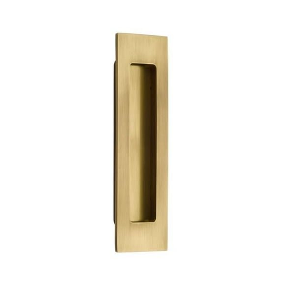 6 in. Modern Rectangular Flush Pull, French Antique Brass