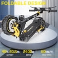 thumbnail image 5 of 20.8Ah 48V Electric Scooter 2400W 50-60km/h & 40-60KM, 10" Tires Off-Road Folding E Scooter Mulitiple Suspension, Safe Dual Braking, Gift for Adult Teens Kids Commuter Multi-Suspension, 5 of 14
