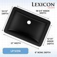 thumbnail image 7 of 21" Rectangle Quartz Vanity Bathroom Sink, Galaxy Black Drop-In Sink, Undermount Bathroom Sink, Granite Vanity Basin by Lexicon Platinum LP-214-K, 7 of 7
