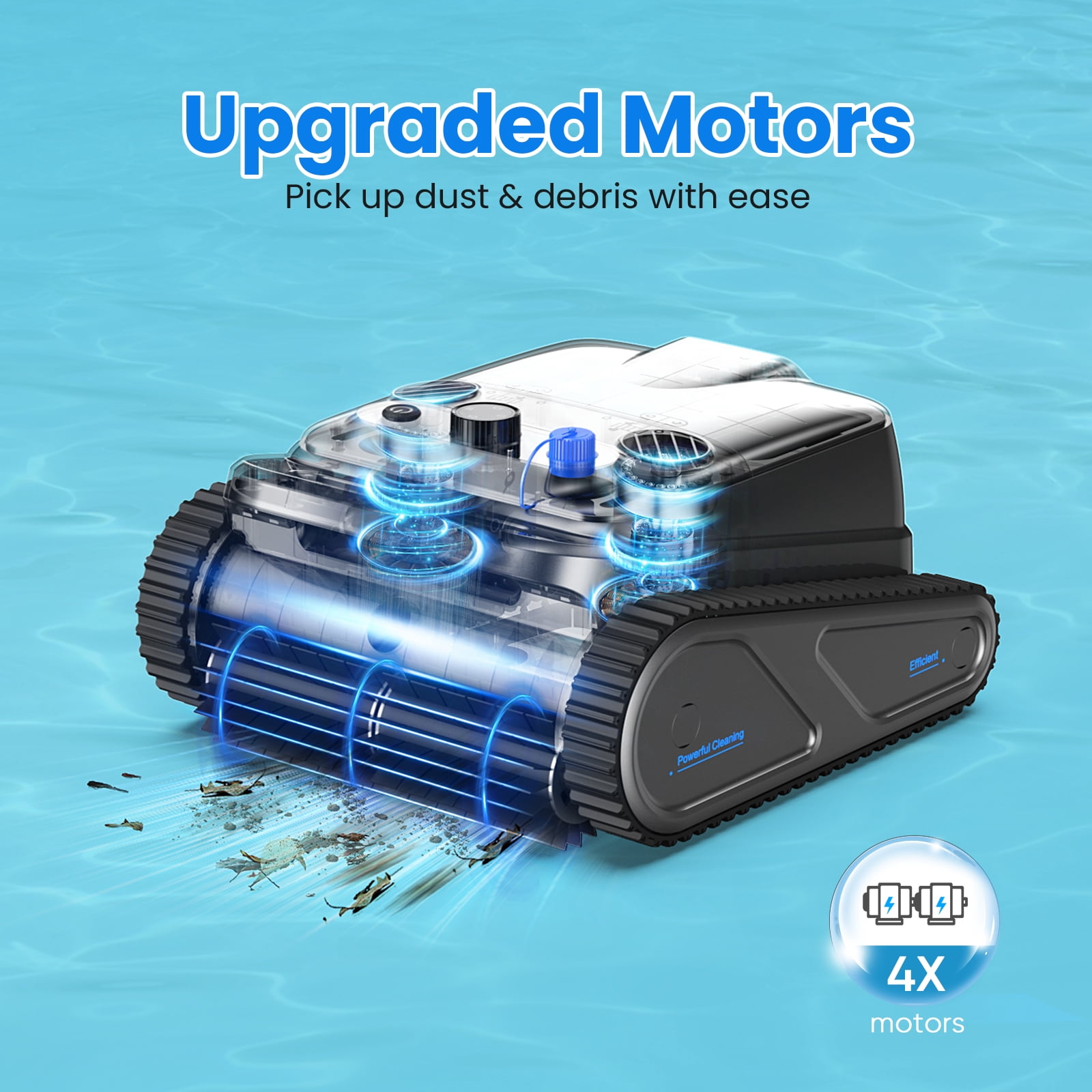 Hivroo Cordless Robotic Pool Cleaner Pool Vacuum with Wall Climbing for Inground Pools Wall & Waterline Cleaning
