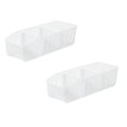 thumbnail image 1 of Oleegame 2PC Produce Storage Plastic Refrigerator And Pantry Large Divided With Handles Modular Stacking Food Storage Box For Freezer Clear, 1 of 4