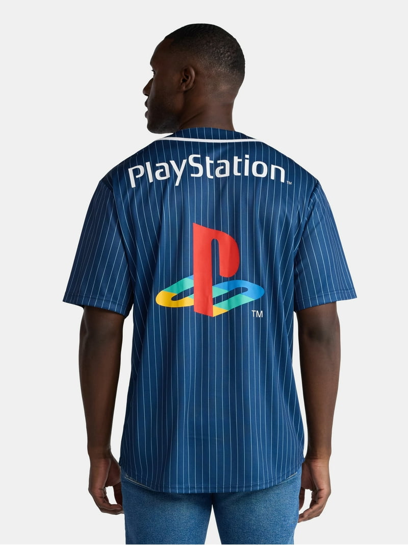PlayStation, Men's & Big Men's Graphic Jersey, Vertical Kanji Logo