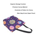 thumbnail image 3 of FORMRS Womens Canvas Tote Bag with Zipper Inner Pocket Shoulder Handbag, Candy Cosmic Swirls, 3 of 7