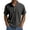 Black, variant on Men's Summer Crinkle Texture Short Sleeve Henley Shirt Casual Stand Collar Button Down Curved Hem Top,Light Green,L
