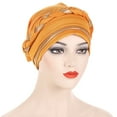 thumbnail image 4 of Yigetop Hijab Cap Women Braid Turban Hats Hat Cap Hair Bonnet Head Scarf Wrap Cover Muslim Head Scarf for Women Yellow one Size, 4 of 4