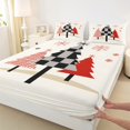 thumbnail image 3 of Manfei Abstract Xmas Tree Queen Sheet Sets,Red Snowflake Flat Sheet,Merry Christmas Queen Fitted Sheet For Teens,Super Cozy Room Decor,4 Pieces, 3 of 7