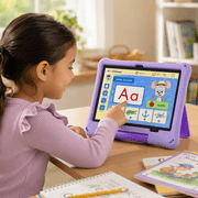Callsky 10.1 inch Android 15 Kids Tablet, ABCmouse Authorized Learning App, 12GB+64GB, 8-Hour Battery, Parental Controls, Google Kids Space, Purple
