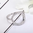 thumbnail image 2 of 1pc Stainless Steel Finger Rings with Cubic Zirconia Stainless Steel color Clear 18mm, 2 of 8