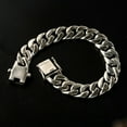 thumbnail image 4 of K-KED Solid 925 Sterling Silver Chain Men 12mm Curb Cuban Link Bracelet 57g/7.8inch, 4 of 8