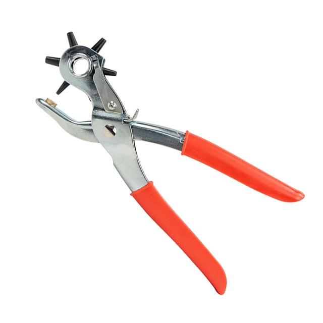 relayinert Professional 2-4.5mm Leather Belt Eyelet Revolving Puncher Home Portable Adjustable Hole Punch Plier Accessory