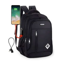Gustave Travel Laptop Backpack Water Resistant 15.6" Business Computer Bag Rucksack Large College Bookbag for Men Women with USB Charger Port "Black"