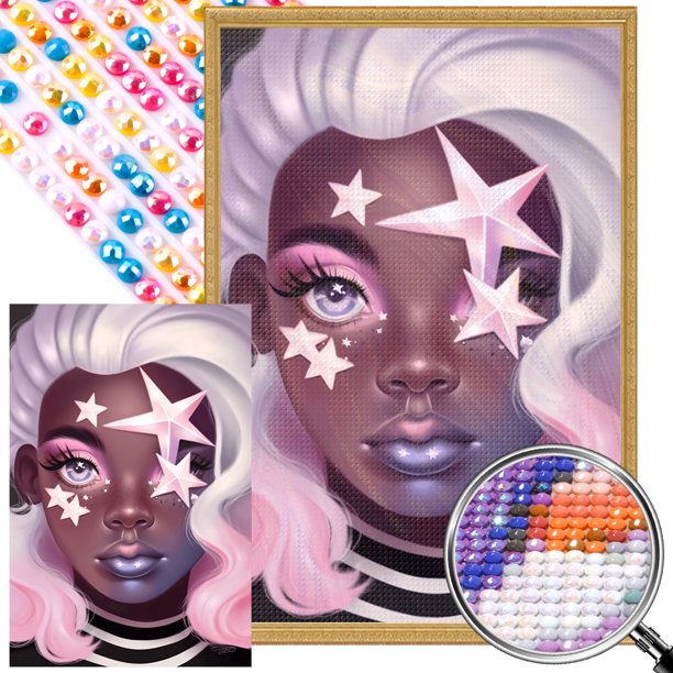 5D DIY Taladro Parcial AB Diamante Pintura Brillante Niñas 45x65cm