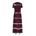 thumbnail image 4 of PuLe 【New】 Summer Short Sleeve Dress Women's Fashion Printed Short Sleeve Round-Neck Ankle Dress, 4 of 5