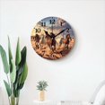 thumbnail image 6 of 10 Inch Wall Clock Battery Operated Square Clock for Office, Kitchen, Outdoor, Living Room, Herd Of Horses Galloped In The Desert, 6 of 7