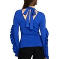 thumbnail image 2 of Rachel Roy Womens Ruffle-Sleeve Knit Sweater, Blue, Small, 2 of 2