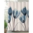 thumbnail image 2 of Shower Curtains Blue Tulip Bath Curtain Retro Flower Floral Waterproof Bathroom Shower Curtain Set with Hooks Decoration 72 x 84 Inches, 2 of 7