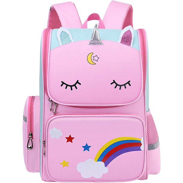 Girls Backpack for School Elementary, Kids Backpack 16 inch Pink