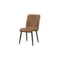 thumbnail image 5 of Acme Furniture Millertton Side Chair (Set-2), Vintage Chocolate Top Grain Leather & Antique Black 17"L x 24"W x 33"H Dining Room Furniture, 5 of 6