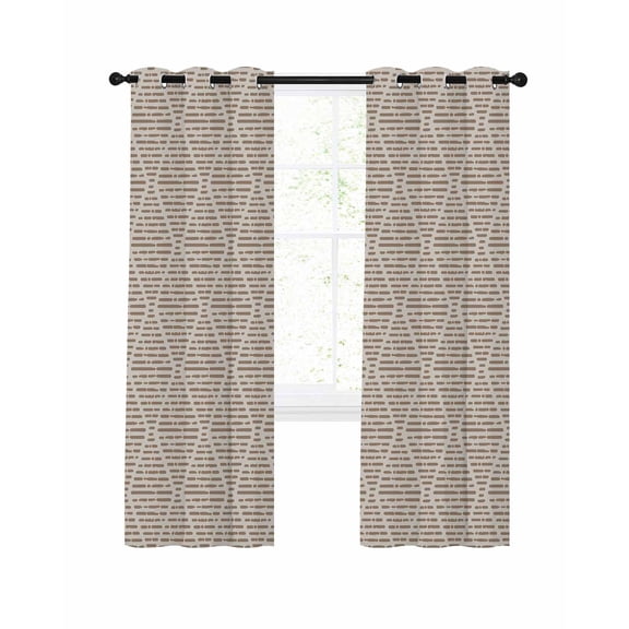 Brown Blackout Curtains, Light Blocking Print Window Curtains, Modern Abstract Art Farmhouse Thermal Insulated Window Drapes for Living Room Kitchen Cafe 2 Panels, 84"W x 84"L
