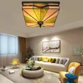 thumbnail image 4 of More Change 15.8" Stained Glass Chandeliers Flush Mount Hand-Made Ceiling Light Fixtures, 4 of 16