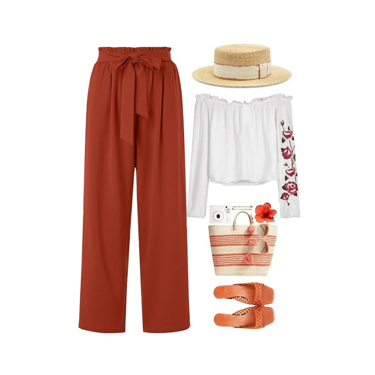 Burnt orange deals flowy pants