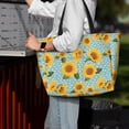 thumbnail image 7 of Kdxio White Polka Dot Sunflower for Beach Bag for Women Large Beach Tote Bag Waterproof Sandproof Swim Bag with Zipper Pockets Beach Vacation Travel, 7 of 7