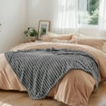 thumbnail image 4 of U by Bedsure Frost Gray Fleece Throw-XL Blanket for Couch - Super Soft Cozy Blankets for Women, Girls, 50x70 inches, 4 of 7