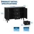 thumbnail image 2 of 47" Sideboard Buffet Cabinet, Entryway Coffee Bar Cabinet with 3 Drawers, Wooden Floor Cupboard, Fluted Media Console Table for Living Room, 2 of 7