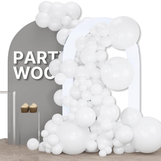PartyWoo Globos de látex blancos 155 piezas 46 cm 30 cm 25 cm 13 cm