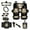 Highland Cow American Flag, variant on Jeiento Horse 14 Pack Car Seat Cover Full Set with Steering Wheel Cover Auto Seatbelt Pads Cup Coaster Trash Can Rear View Mirror Cover Coasters Armrest Cover Gear Shift Knob Cover Set Abstract Fire