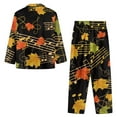 thumbnail image 4 of Renewold Thanksgiving Button Down Pajamas for Women Plus Size M Fall Maple Leaves Music Notes Sleepwear Lounge Set of 2 Thermal Nightwear Casual Indoor Daily Wear, 4 of 6
