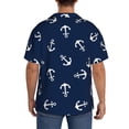 thumbnail image 5 of Sigee Nautical Themed Simple Anchors Print Men's Shirts Casual Button Down Short Sleeve Summer Beach Shirt Hawaiian Vacation Shirts Tee Shirt-Large, 5 of 7