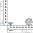 thumbnail image 6 of Gem Stone King 10K Yellow Gold Swiss Blue Topaz and Blue Sapphire Engagement Ring for Women | 2.95 Cttw | Oval 9X7MM | Gemstone November Birthstone | Size 5, 6 of 6