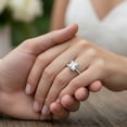 thumbnail image 3 of Mauli Jewels 1.55 Carat Princess Moissanite Natural Diamond Engagement Rings for Women 14K White Gold, Gifts for Her, 3 of 9