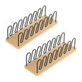 thumbnail image 1 of Organizador de Gorras de Béisbol, Paquete de 2, Almacenamiento de Sombreros de Madera y Metal para 14 Gorras de Béisbol, Perchero de Mesa para Sombreros, 1 of 8