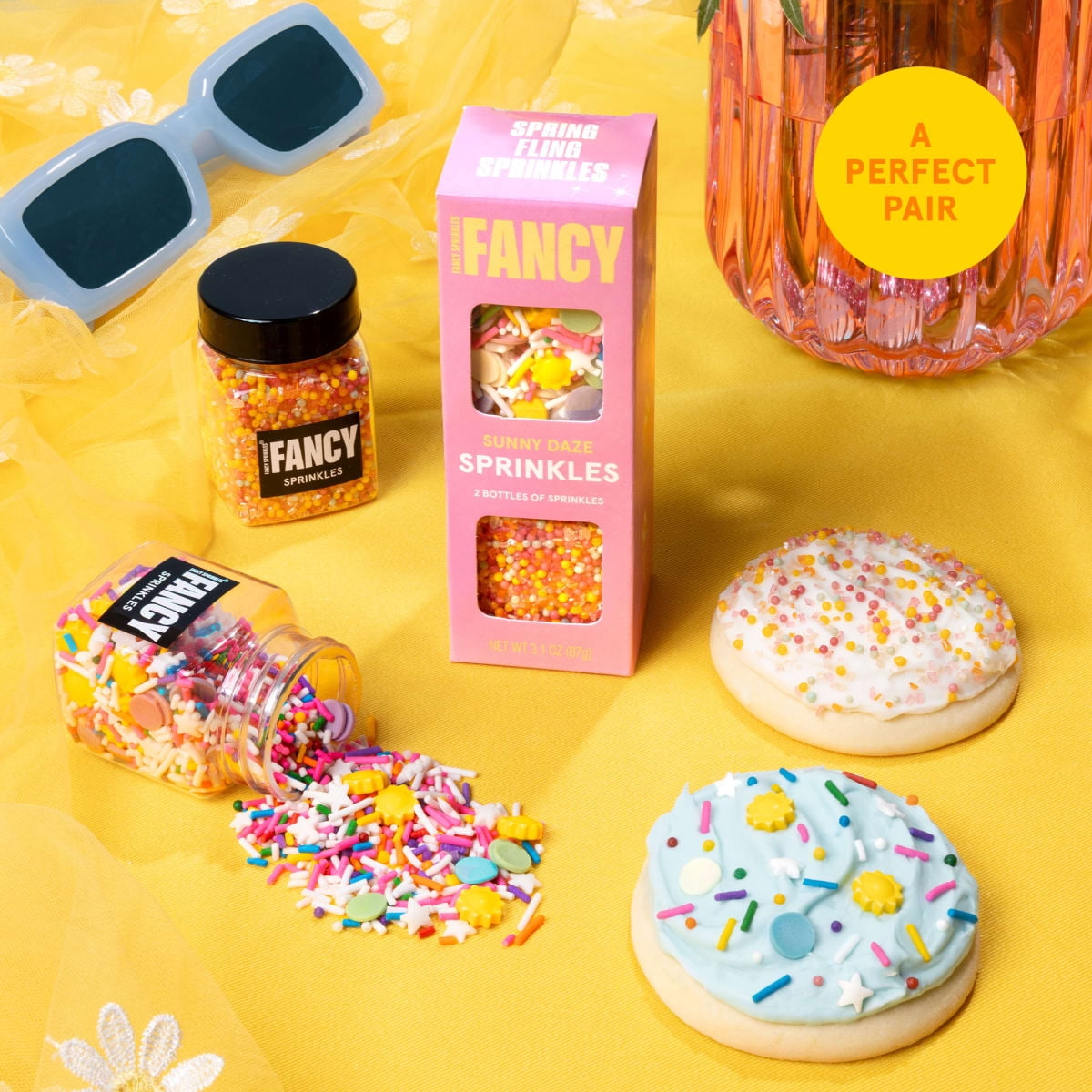 Fancy Sprinkles Sunny Daze Dessert Sprinkles Set, 3.1 oz, 2 Pack