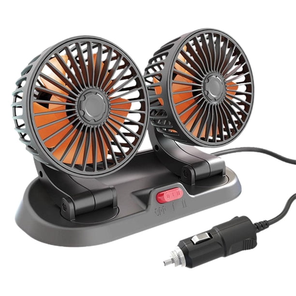 Ventilador para salpicadero de coche de 12V/24V, refrigeración por ventilador de coche de doble cabezal -