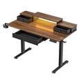 thumbnail image 6 of Sioweci 48x24 Inches Electric Standing Desk with Keyboard Tray, Height Adjustable Stand up Desk with 2 Drawers, Ergonomic Sit to Stand Desk with Storage Monitor Stand, Computer Table, Rustic,Brown, 6 of 11