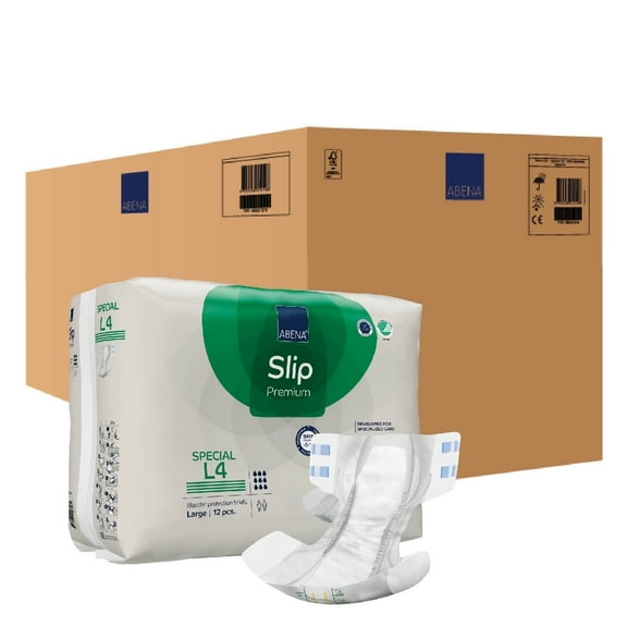 Abena Classic Design Adult Diapers, Slip Special Premium Incontinence Briefs, Heavy Absorbency, Level 4, Large, 48 Count
