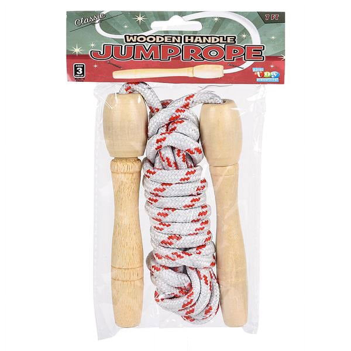 JoyAbit 7 FT JUMP ROPE with Wooden Handles Pack of 12 . Nylon rope materials