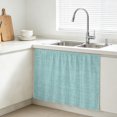 thumbnail image 3 of Mint Green Cabinet Curtains 28"W x 35L, Farmhouse Vintage Teal Solid Color Modern Under Sink Skirt for Bathroom Vanity Kitchen Self Adhesive, Dust-Proof Privacy Curtain for Closet Shelves Laundry, 3 of 9
