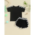 thumbnail image 5 of Musuos Baby Boys Girls 2 Piece Outfits 0-3 Years Plaid Patchwork Short Sleeve T-Shirt and Elastic Shorts Set Toddler Summer Clothes, 5 of 10