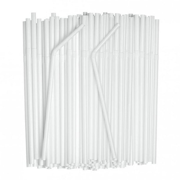 Jovati Plastic Straws Individually Wrapped Individually Packaged White Plastic Flexible Straw Kitchen Dining Room Flexible Straws Drinking Disposable