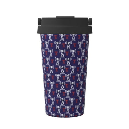 

Pofeuu Cell Tower Print Coffee Mug Iced Coffee Tumbler Cup Double Wall Vacuum Leak-Proof Thermos Mug CoffeeThermos Travel Mug