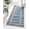 thumbnail image 1 of Unique Loom 3153247 2 ft. 2 in. x 6 ft. Chindi Jute Runner Rug, Navy Blue, 1 of 2