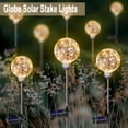 thumbnail image 3 of Rirool Decorative LED Solar Stake Lights, 2 Pack Warm White Outdoor Solar Globe Lights, Waterproof Garden Pathway, Yard, Patio, Walkway Landscape Lighting, 3 of 8