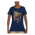thumbnail image 3 of Dean Russo Some Angels Dog Lover Womens Graphic T-Shirt, Navy, Small, 3 of 6
