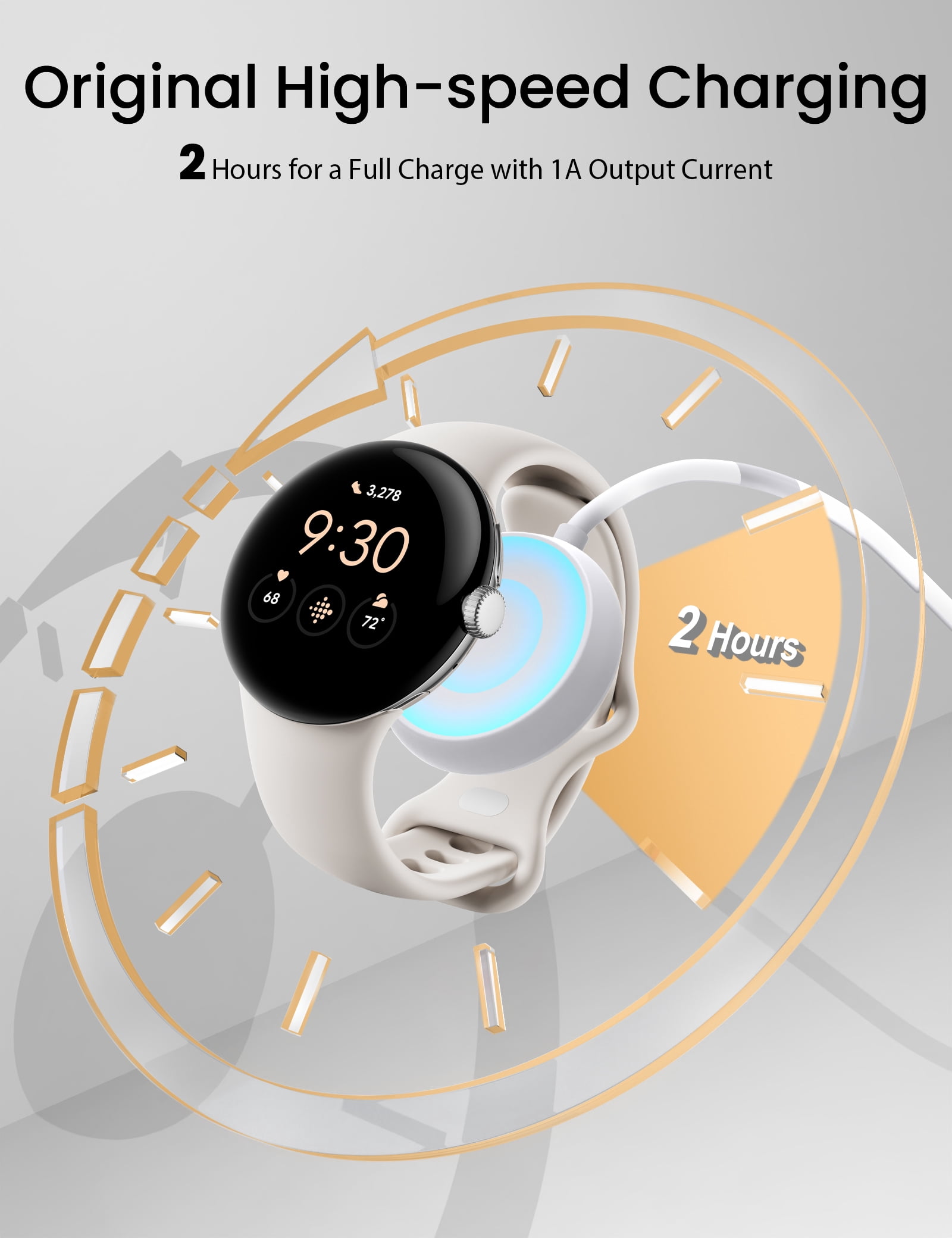 Câble Chargeur USB-C Pour Montre Garmin - Tressé Noir, Connecteur Incliné, 1 Mètre, Compatible Fenix/Forerunner/Venu… - 7